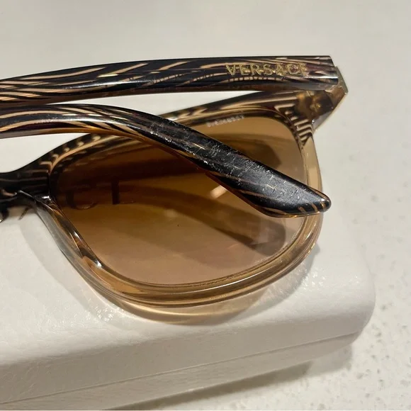 Versace Brown and Gold Sunglasses - Picture 9 of 16